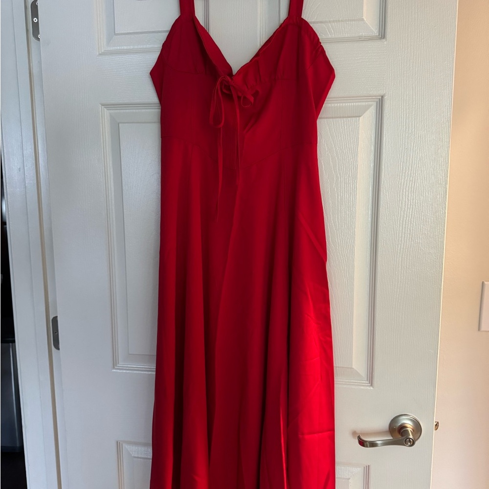Elegant Red Milkmaid Dress